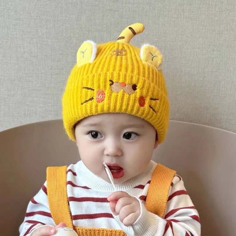 婴儿帽子秋冬款超萌可爱新生婴幼儿毛线帽男女宝宝冬季小童针织帽