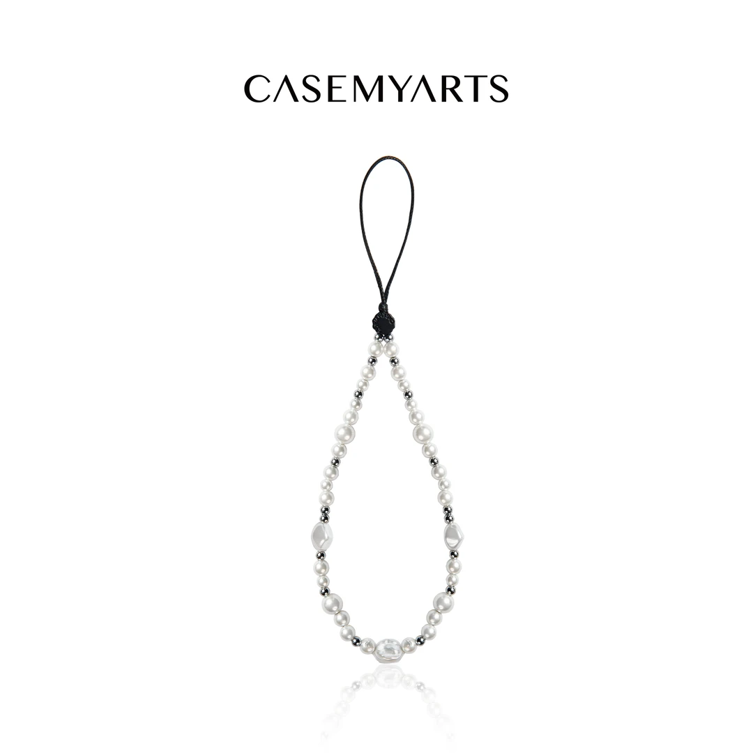 CASEMYARTS银白珠饰手链潮牌手机挂链适用多款手机
