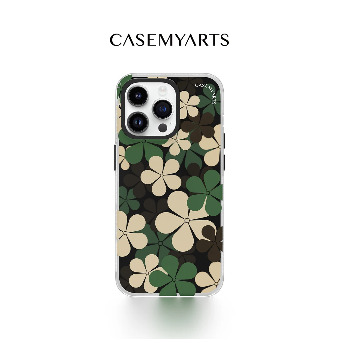 CASEMYARTS迷彩花瓣轻薄防摔手机壳适用苹果14/13/Pro/Max