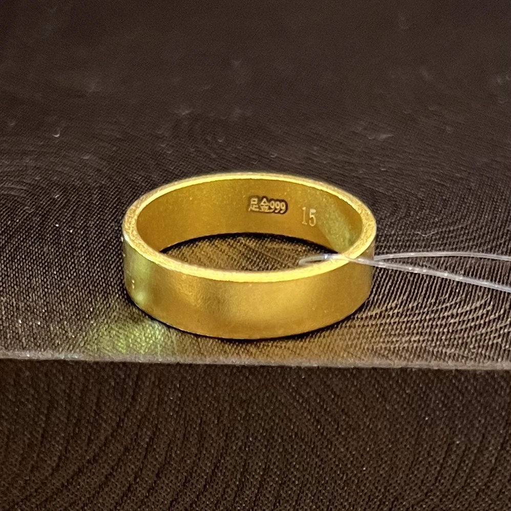 足金999  古法宽面戒指