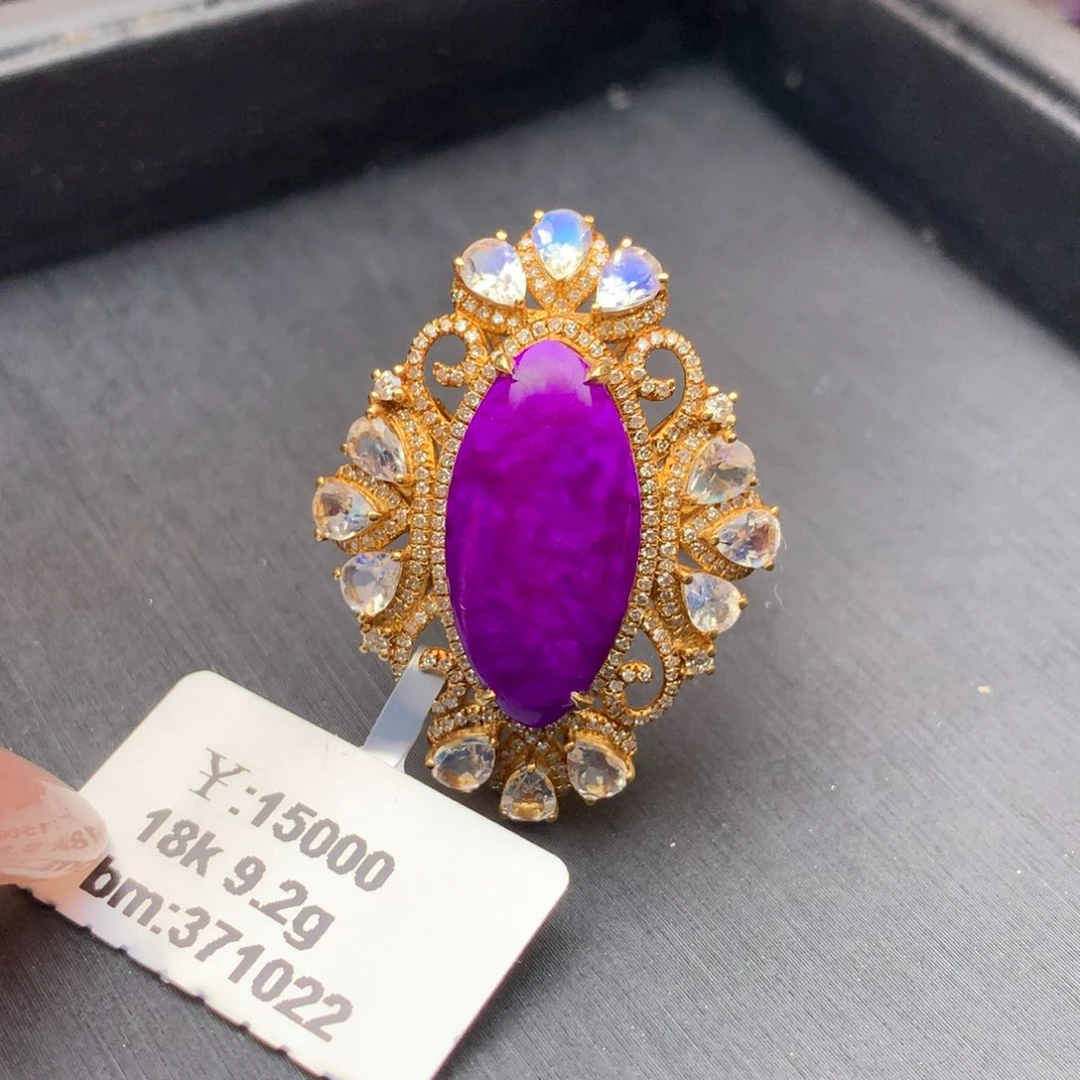 苏纪石（舒俱来）戒指 吊坠两用18K金镶嵌