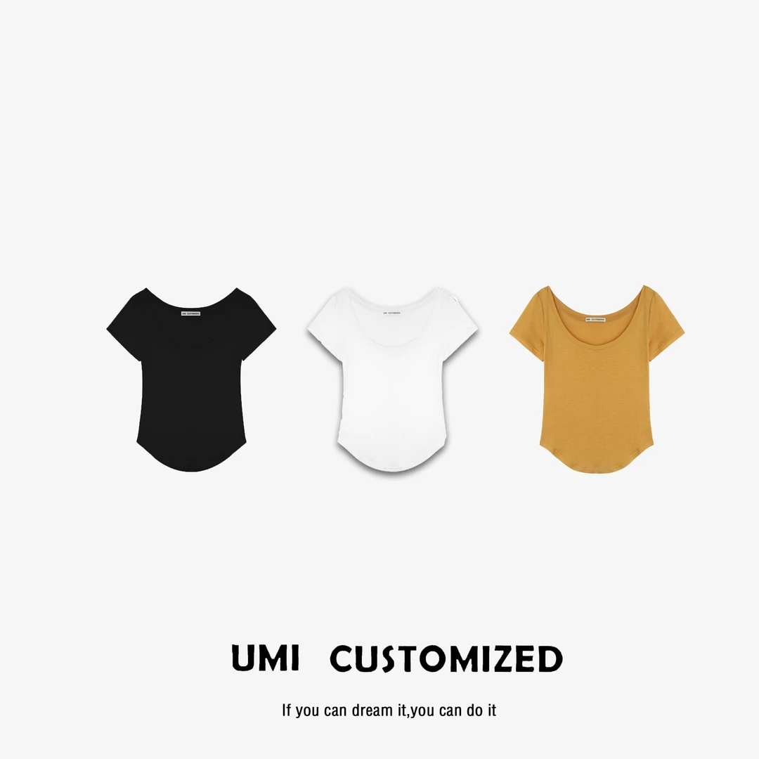 UMI  "小飞袖"  夏季小版型超薄透气修身收腰短款小T恤 COSTOMZED