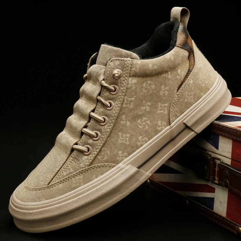 24909 保暖男鞋冬季加绒棉鞋男士时尚休闲鞋舒适软底潮鞋韩版板鞋