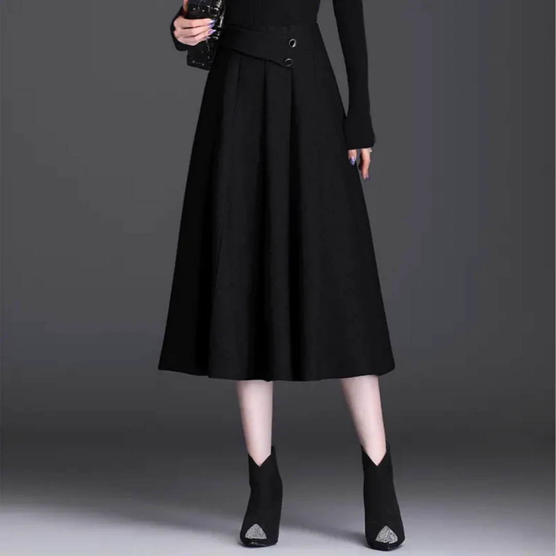 6607百搭款秋冬季针织高腰显瘦款版型A字洋气半身裙女