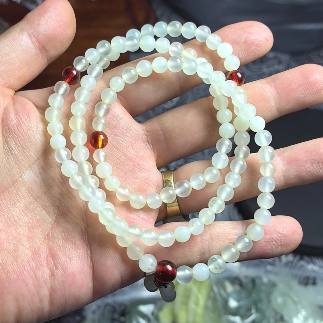 岫玉冰透108佛珠|-19