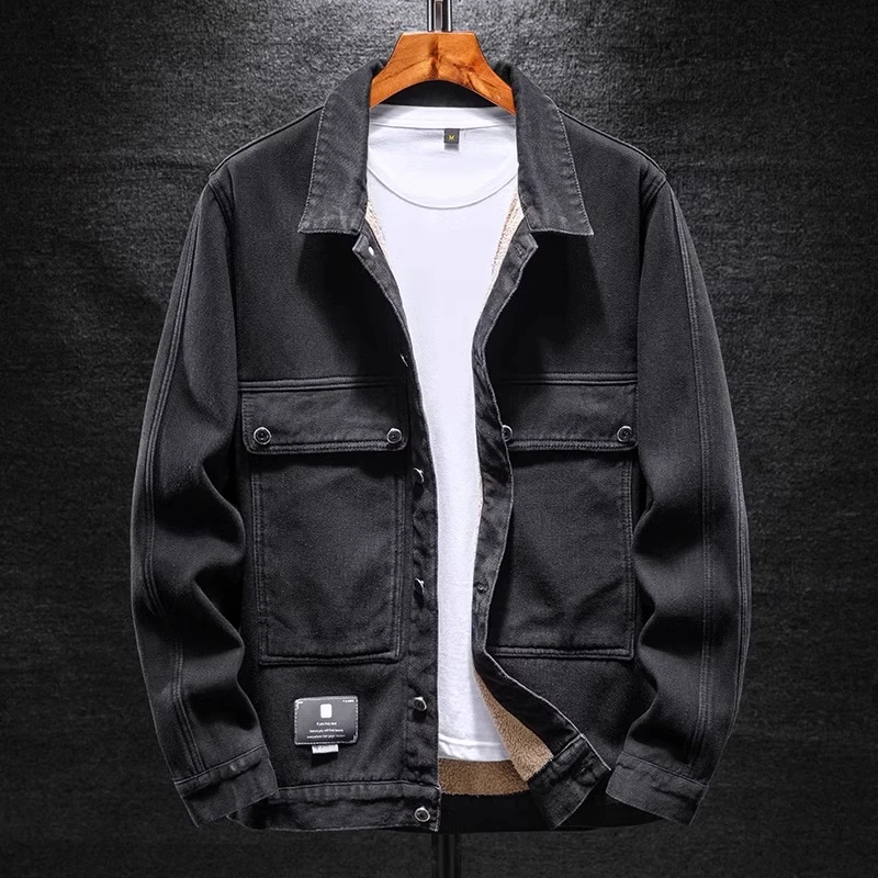 Jeanswest/真维斯春秋季新款牛仔外套男装上衣高级感潮流工装夹克