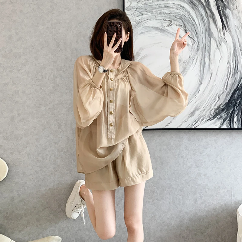 夏季2025新款休闲套装女显瘦时尚减龄网红气质短袖短裤两件套洋气
