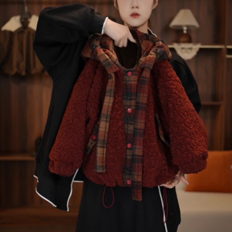 【现货】冬季加绒冬款儿童外套加绒加厚复古保暖韩版男童女童