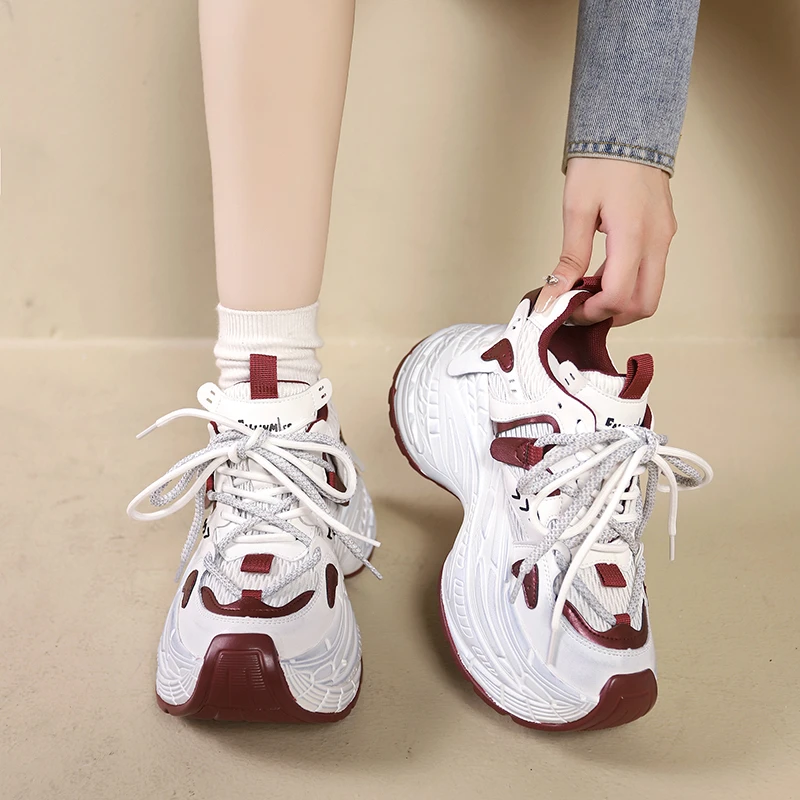 休闲百搭时尚增高鞋厚底秋季休闲老爹鞋网面老爹鞋网红新版老爹鞋