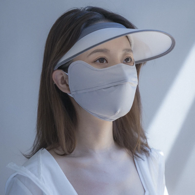 防晒口罩女透气护眼角3d立体腮红防紫外线显脸小遮阳面罩冰丝