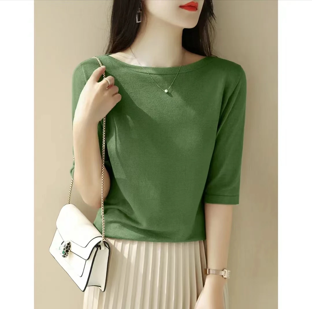 【莫奈花园风】洋气薄款别致大朗时尚不起球2024潮款女高级感针织衫