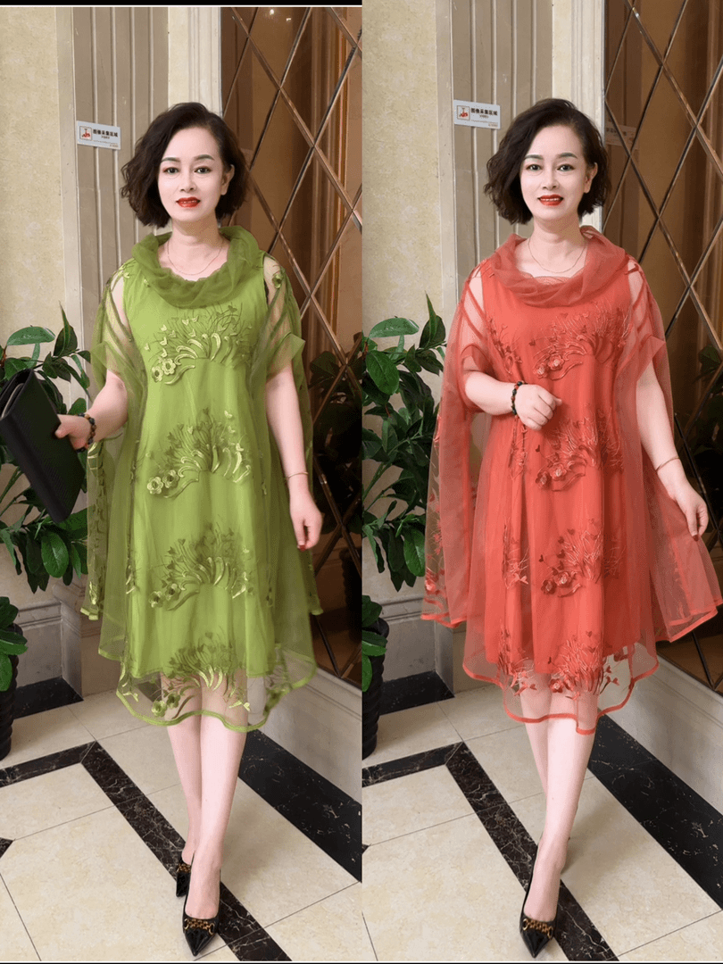 88A72时尚遮肚休闲夏季中长款宽松连衣裙