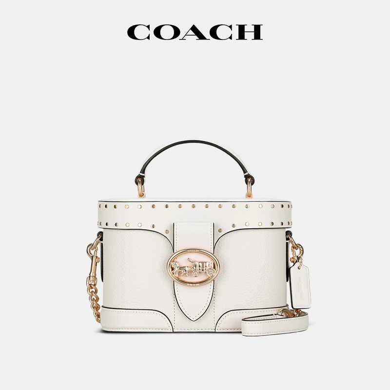 COACH/蔻驰GEORGIE铆钉盒子包时尚单肩斜挎包化妆包 【品牌直供】