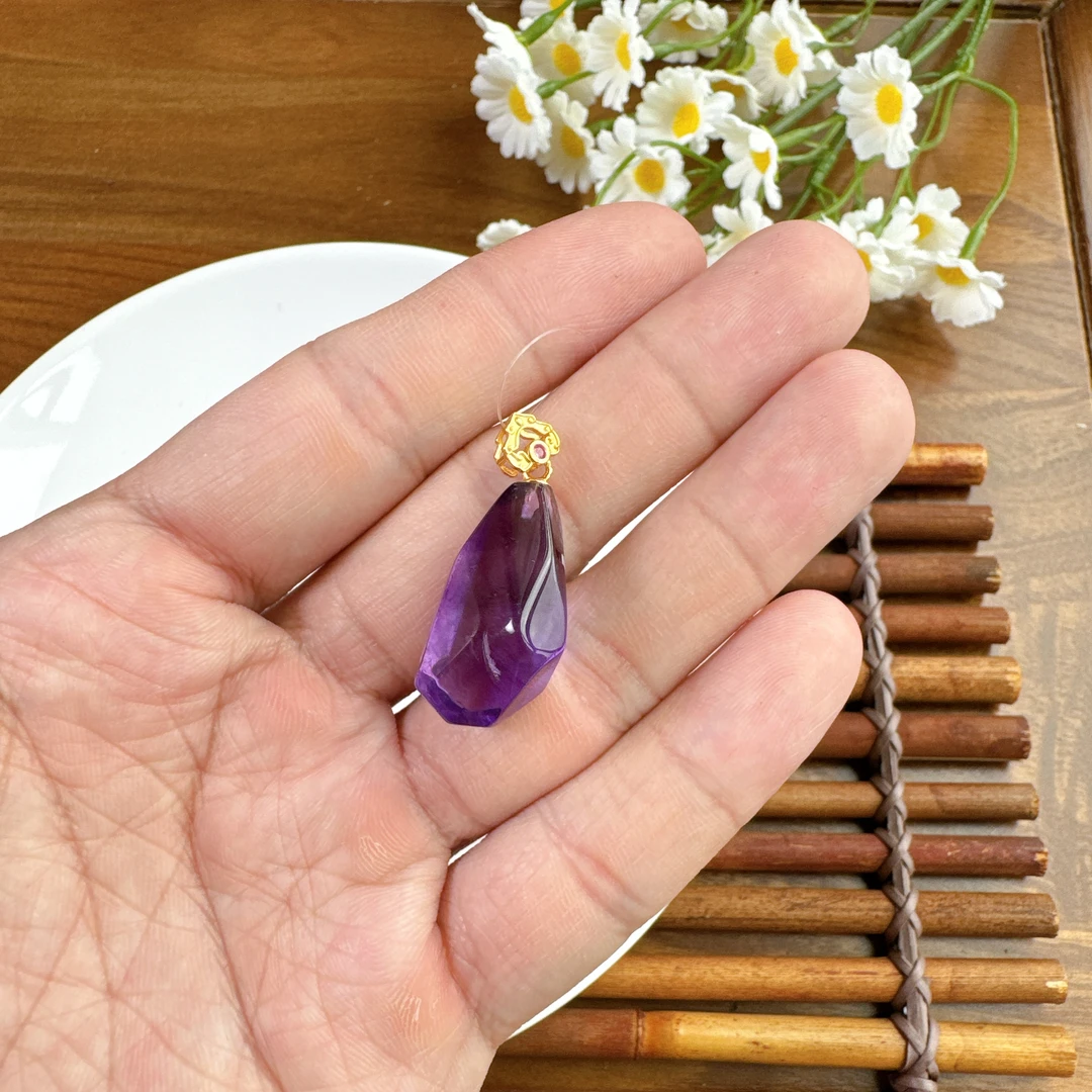 紫水晶随行S925银镶吊坠