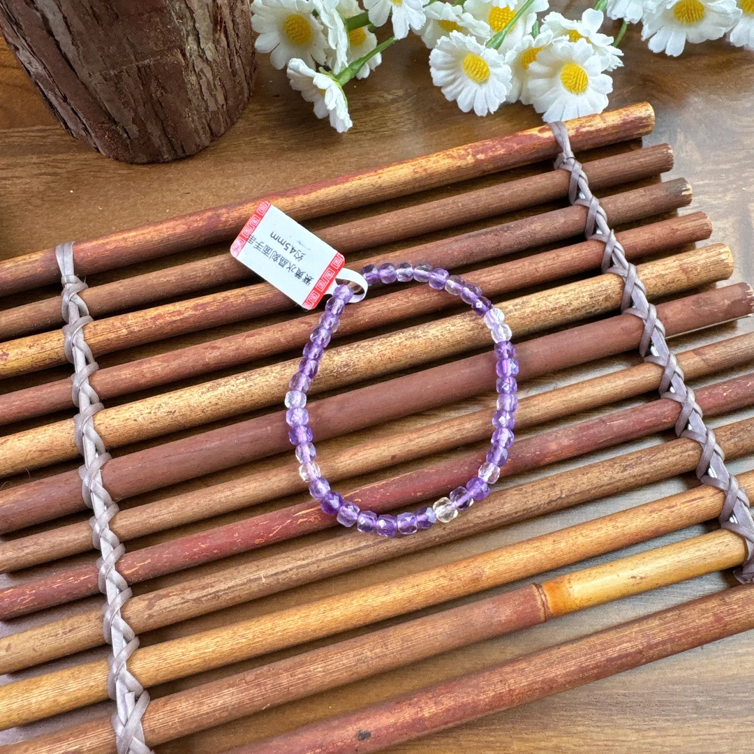 紫黄水晶刻面手串约4.5mm