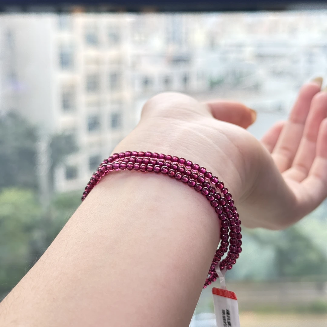 精品紫牙乌多圈珠链约3mm