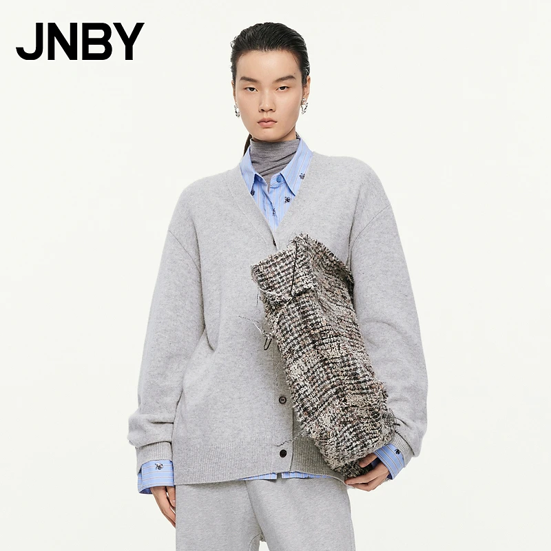 【商场同款】JNBY/江南布衣24秋新品毛针织衫宽松V领H型5O8311410