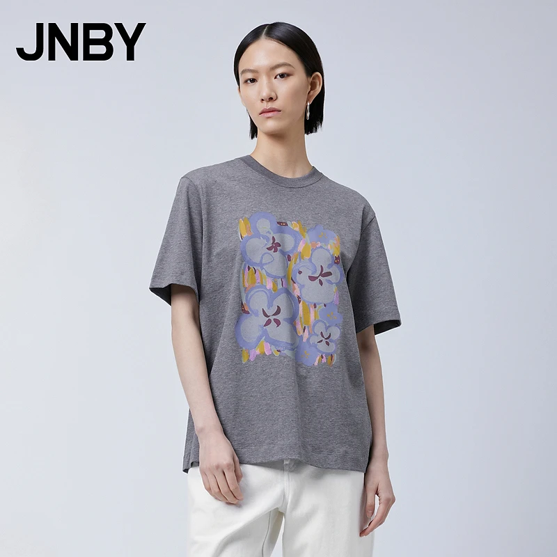 【商场同款】JNBY/江南布衣24春新品T恤宽松圆领短袖5O2113980