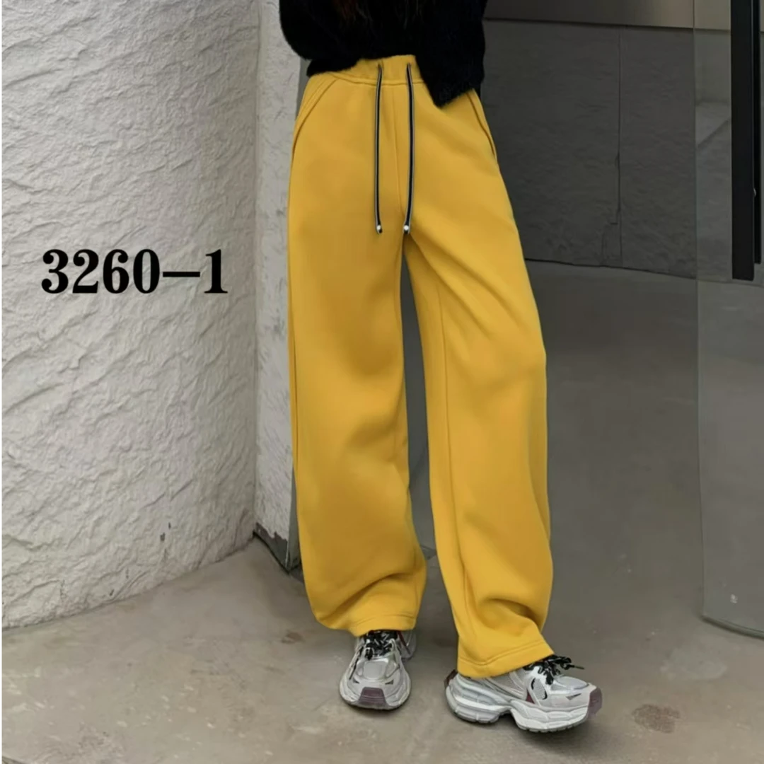 【米尚严选】3260“冬季上新”欧货加绒加厚松紧腰休闲百搭垂感镰刀裤