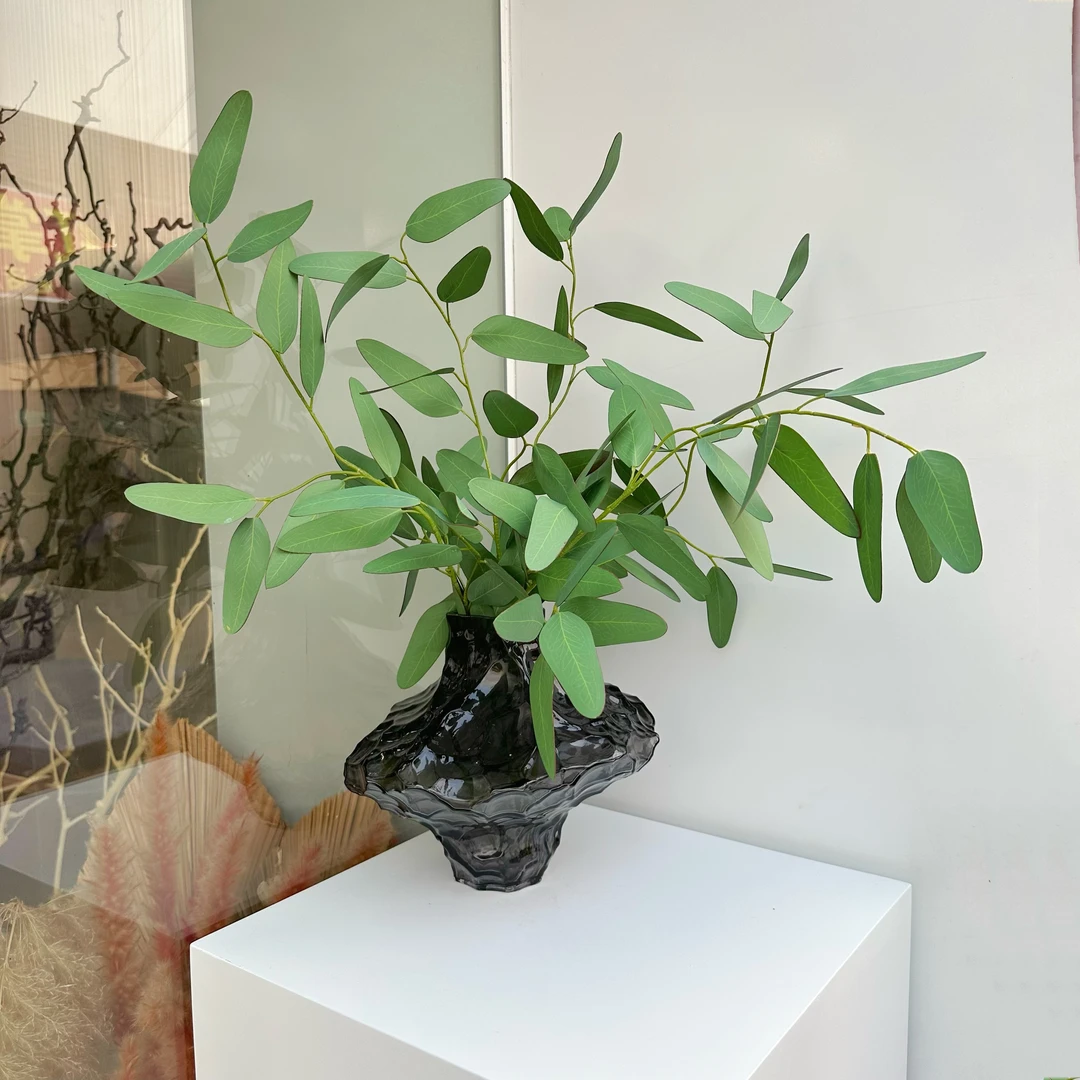 ins北欧尤加利仿真叶片清新绿植客厅树叶假绿叶装饰花瓶插花摆件