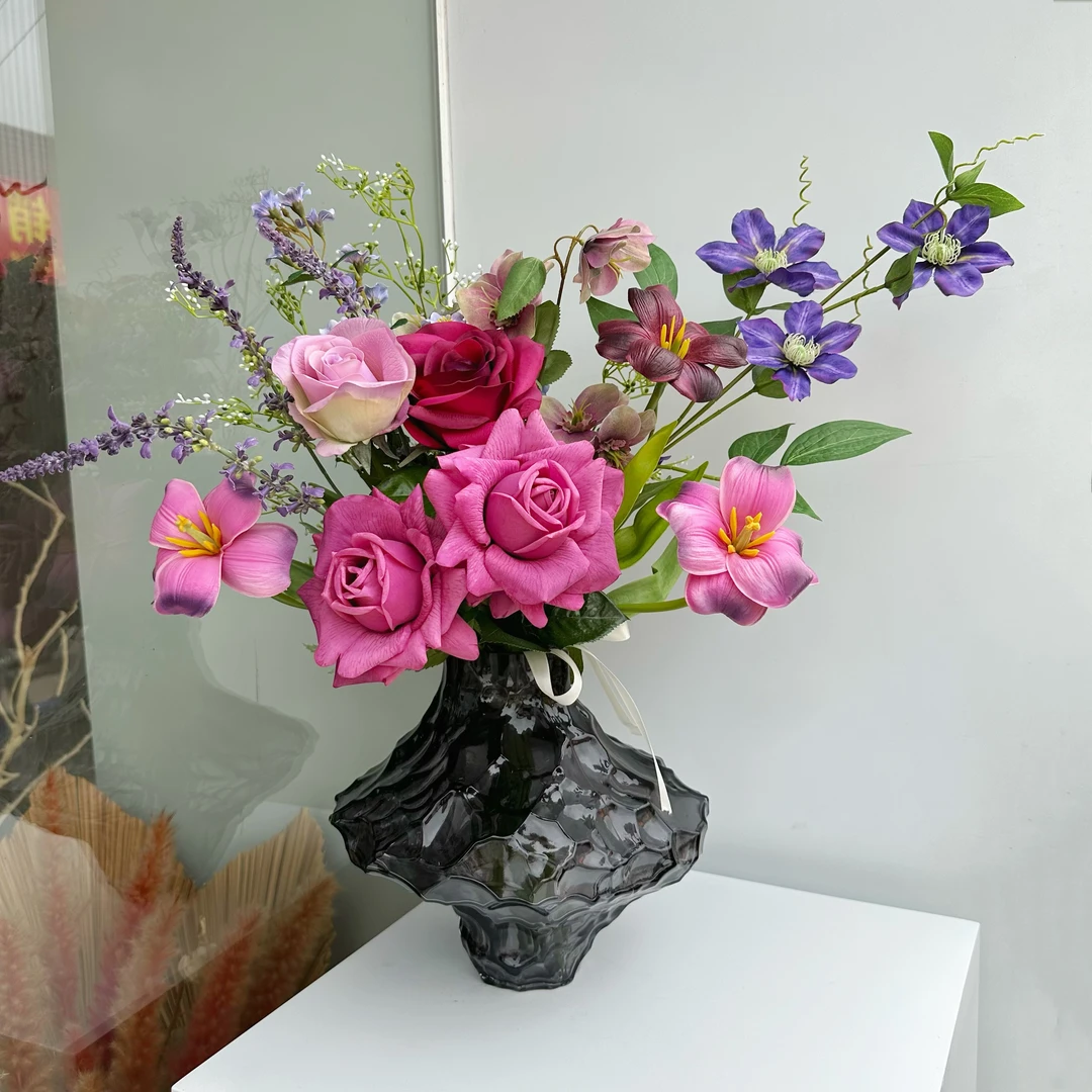 仿真花花艺插花卧室客厅温馨手扎花束成品发货