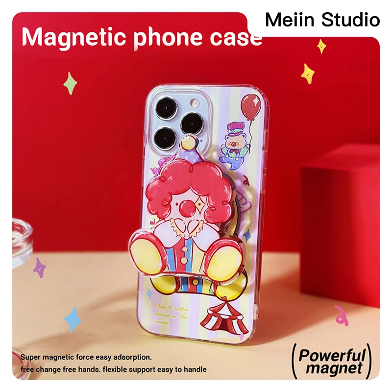 【Meiin Studio】马戏团小丑｜苹果通用磁吸手机壳透明可爱卡通镭射