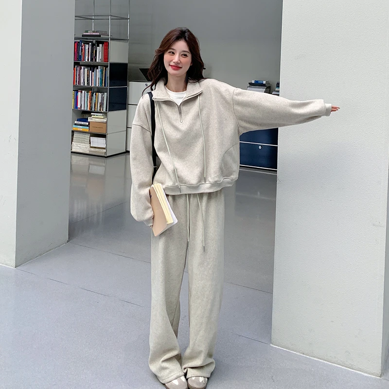 oversize卫衣卫裤两件套女春秋季流行韩系慵懒风休闲运动套装女士