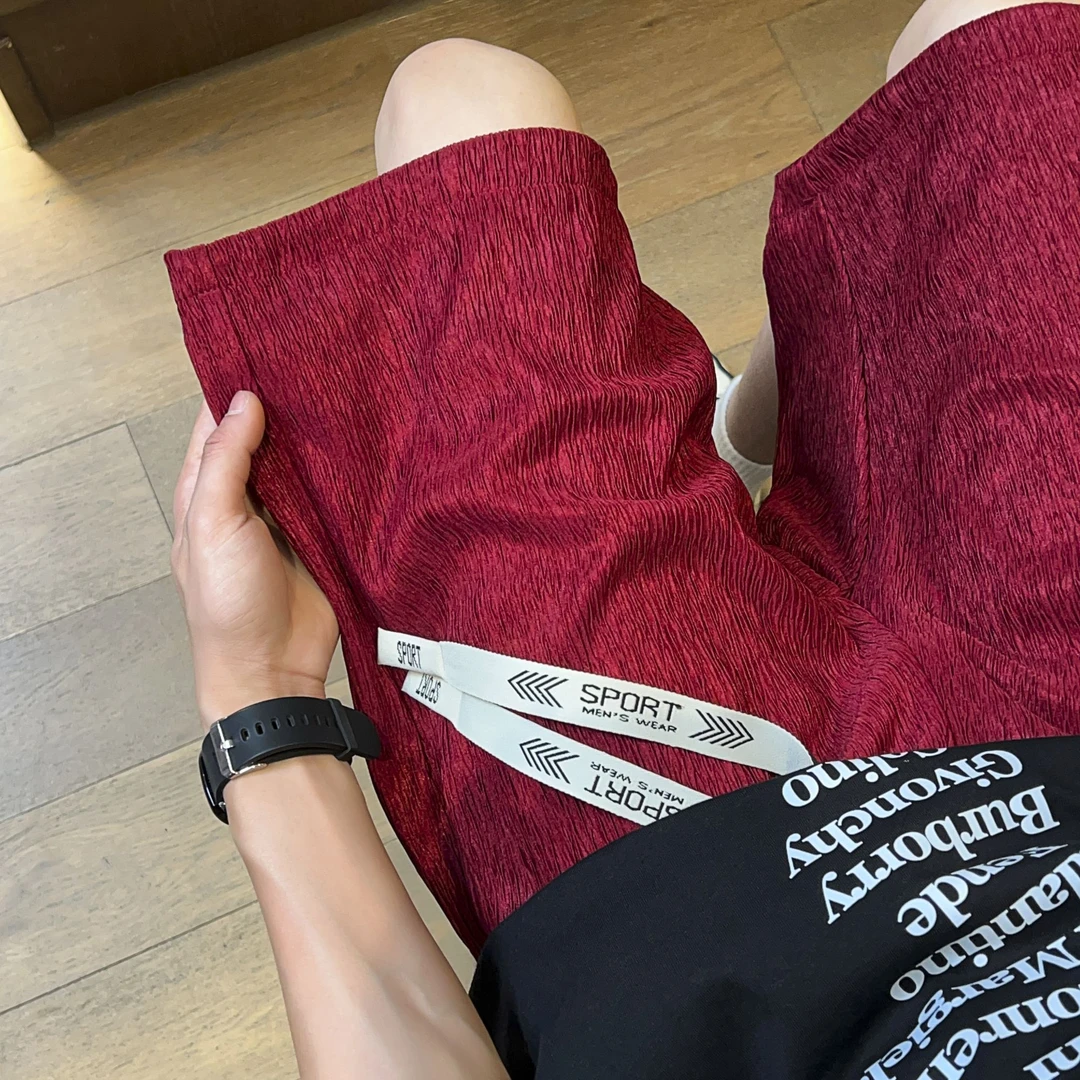 NINEDAO/玖岛夏季男士短裤潮流宽松百搭薄款休闲裤子男款五分中裤