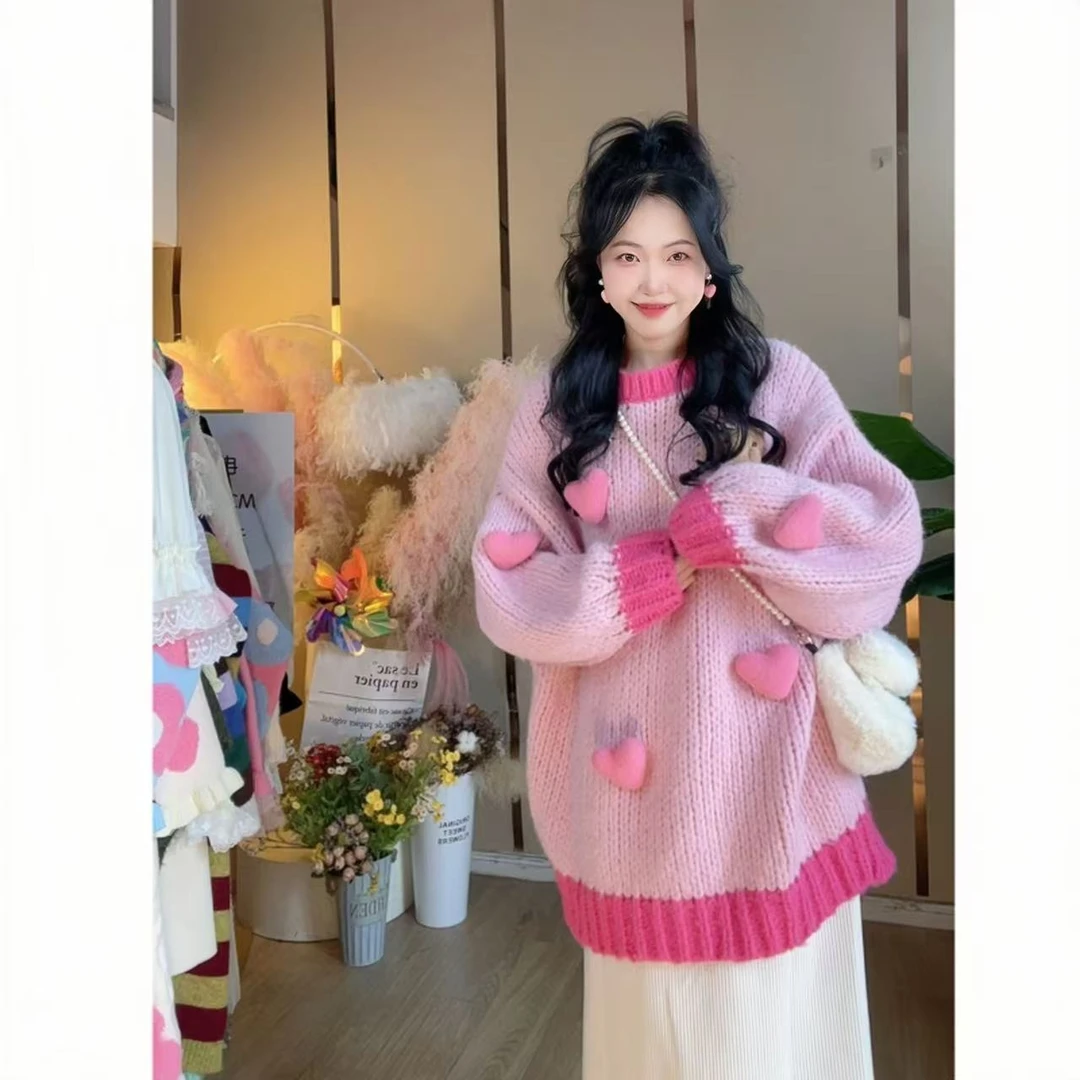 燃冉【 空气舒芙蕾】韩版减龄时尚毛衣宽松加厚慵懒风套头毛衣