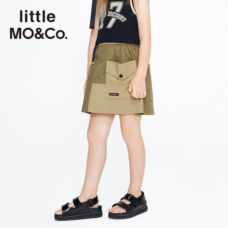 little moco童装工装风半身裙户外童装夏季女童短裙潮#KBB2SKT003
