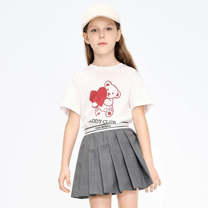 littlemoco童装夏季女童抑菌短袖印花T恤#KBD1TEET14