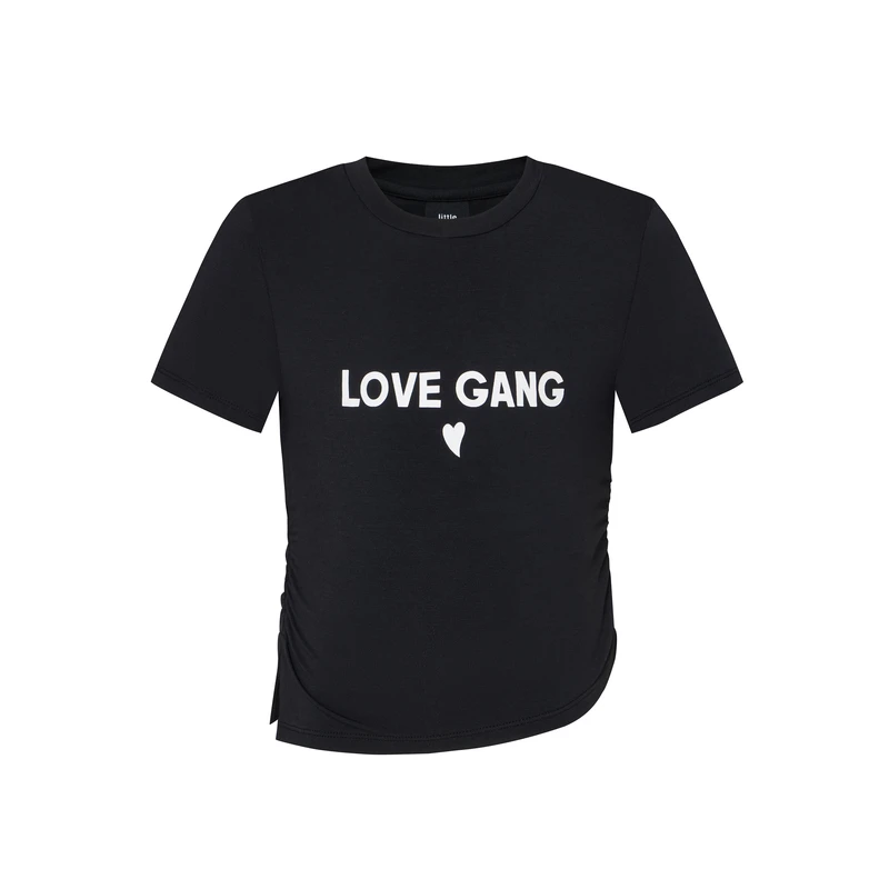 【万达专属】LittleMoco童装夏装新款女童爱心棉短袖T恤#KBC2TEE036