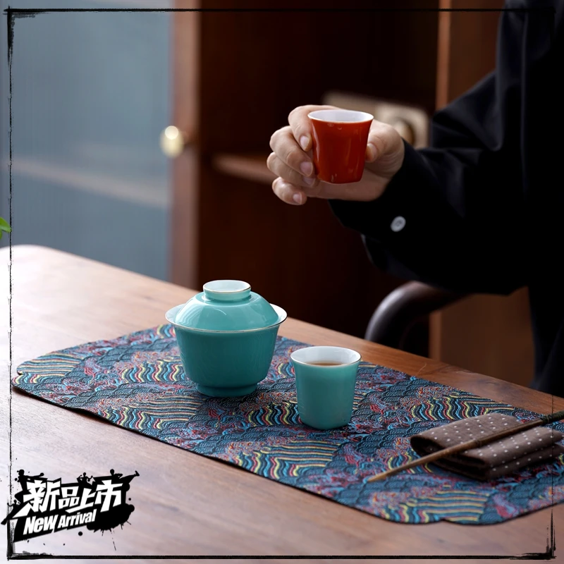 （新店福利）织锦茶席宫廷云锦双面可用国风复古吸水手工高档大茶巾