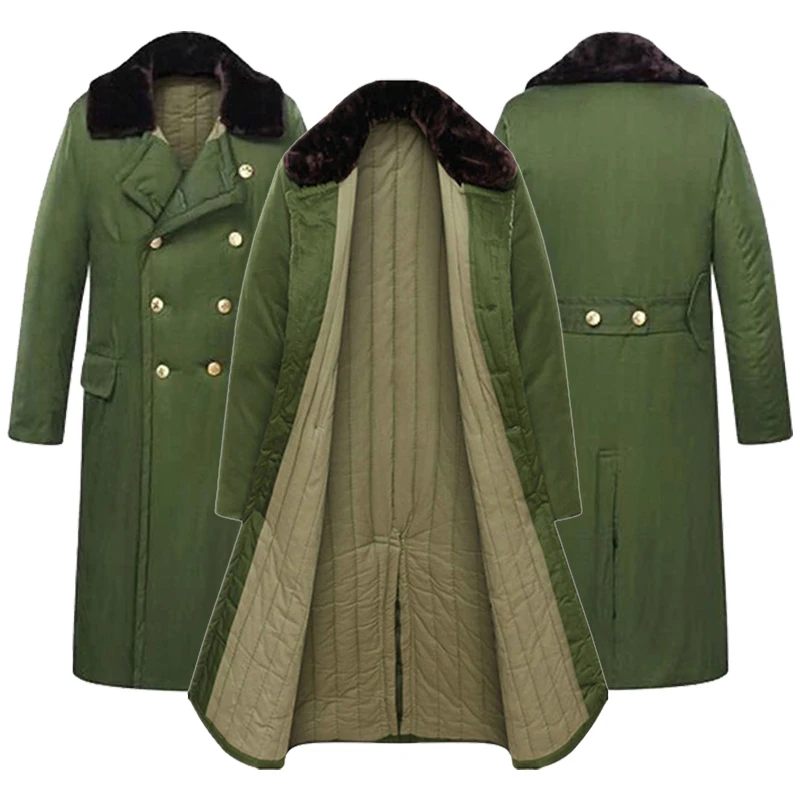 军棉大衣冬季加厚男女长款冷库户外东北军绿大衣防寒工作服棉袄