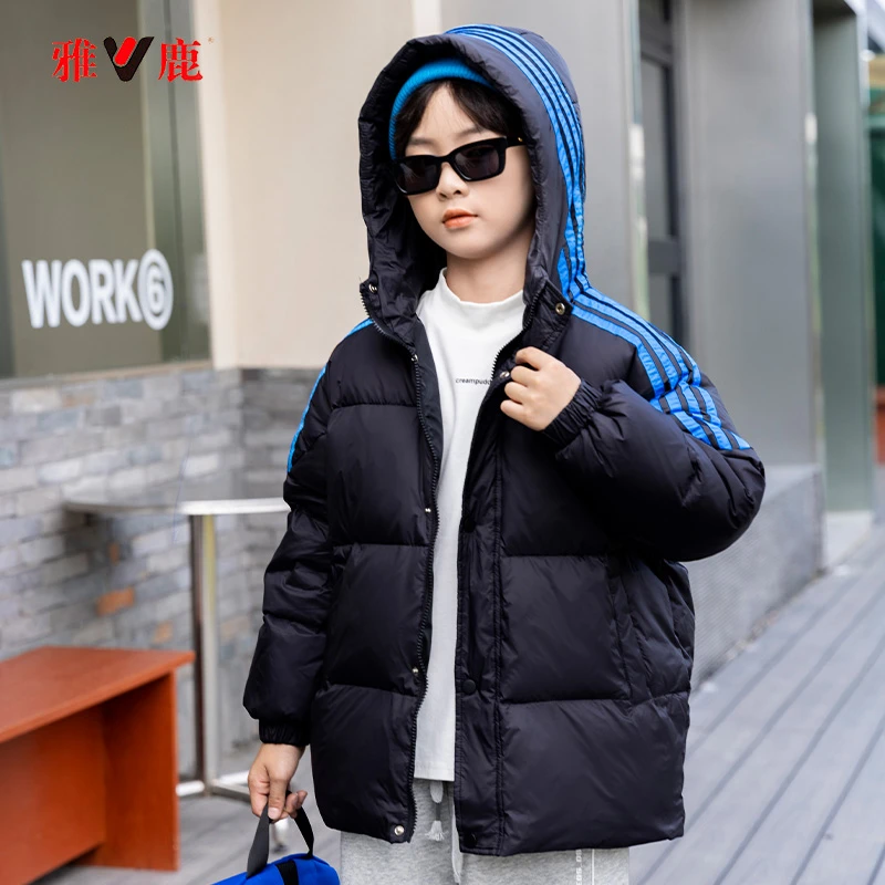 【童装】雅鹿秋冬时尚休闲新款儿童羽绒服加厚连帽外套Y1T06X07070