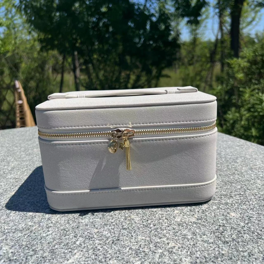 奢华珠光化妆箱大容量手提分隔化妆箱洗漱包仿皮pu