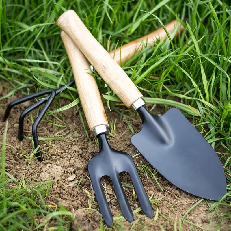 新疆包邮  园艺工具三件套木柄材质 +多功能喷洒压力喷壶