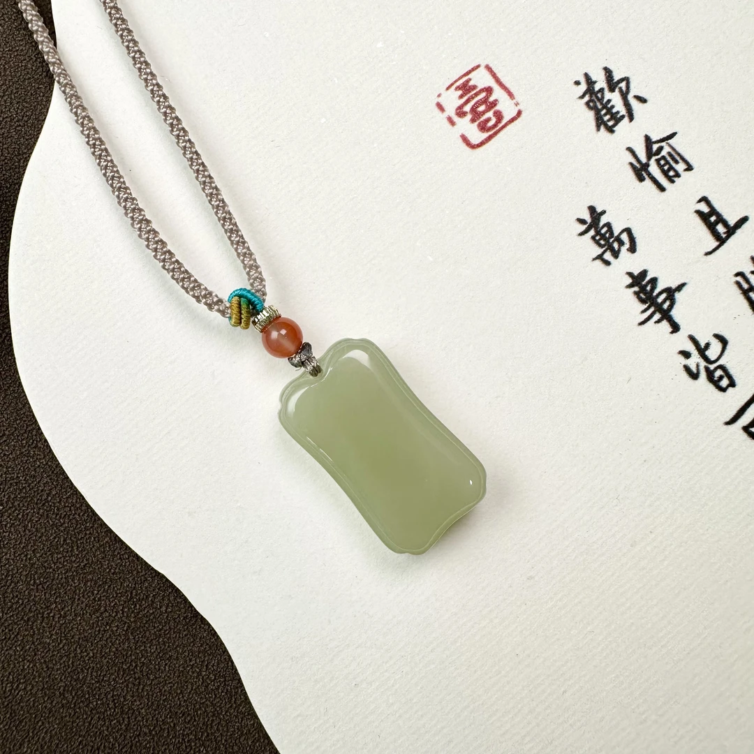 【喻囍】和田玉吊坠平安无事牌男女款湖水挂件（多样性发一件）