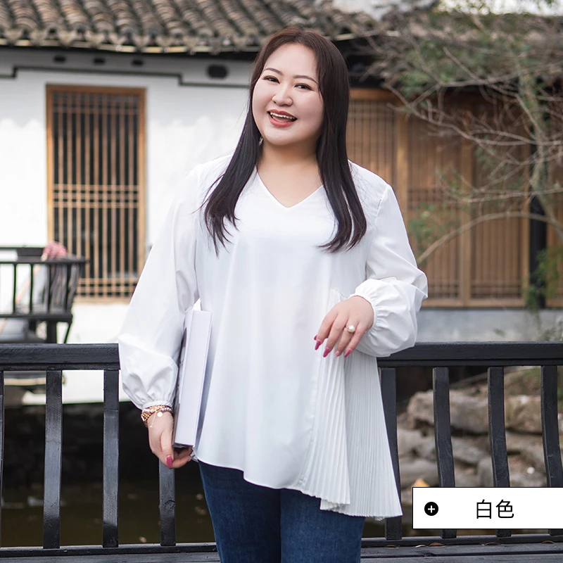 2025早春新款白色衬衫上衣设计感小众女高级感胖mm大码女装显瘦
