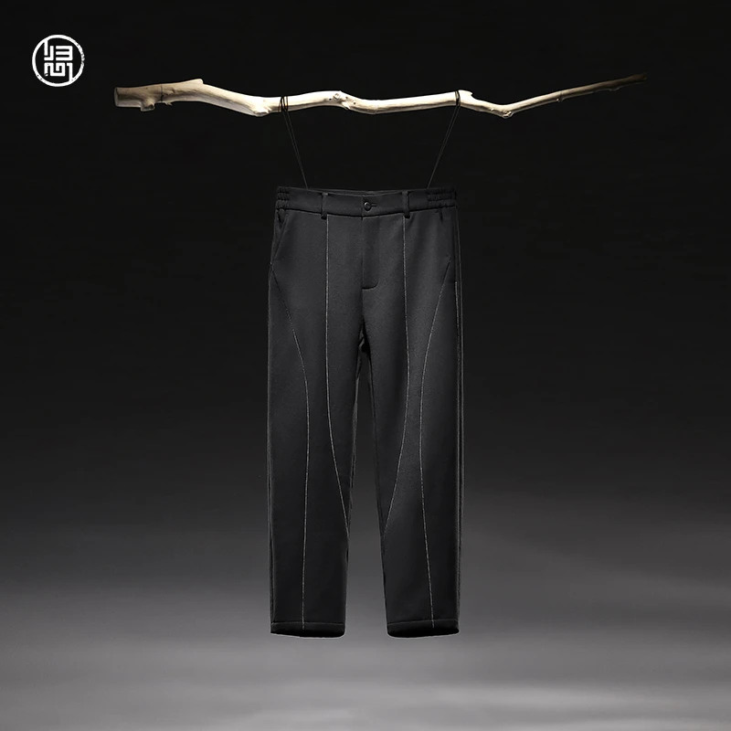 归心男装 冬季男士 绵羊毛混纺 特色专机 加绒保暖 休闲直筒裤