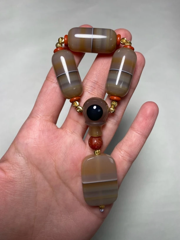 原矿巴玉海玉玛瑙珠天然线条象形缠丝玛瑙 尺寸详情联系客服