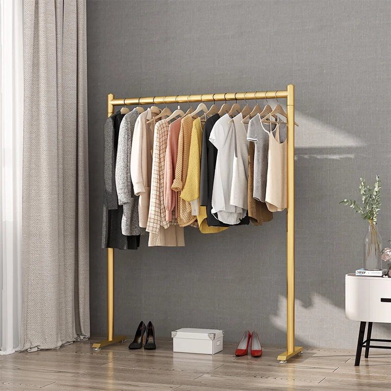 加粗加厚落地晾衣架室内家用阳台金属简易衣帽架小型客厅晒衣架子