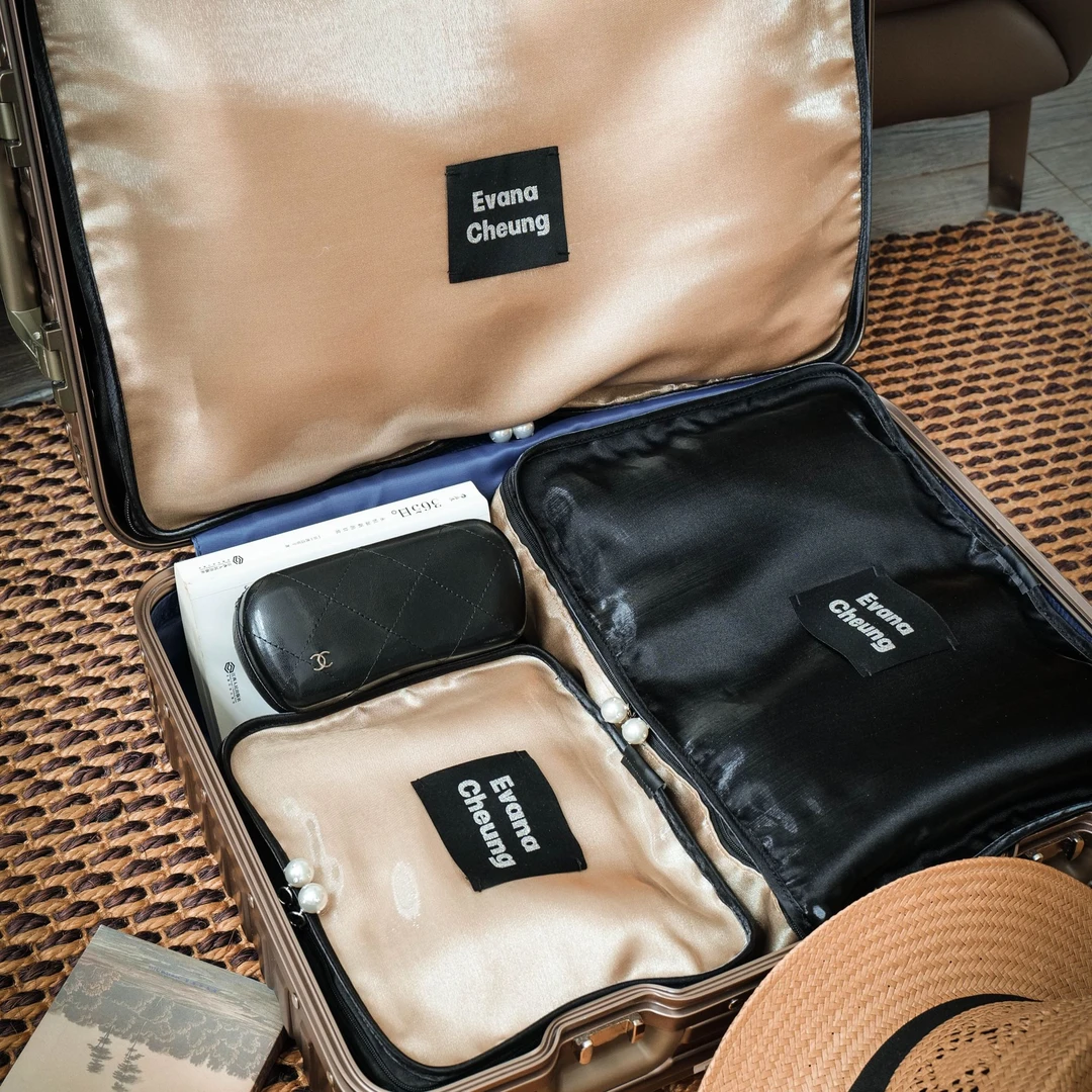 三色 澳洲EvanaCheung 香槟金色浪漫旅行套装【芭比芭比】收纳系列
