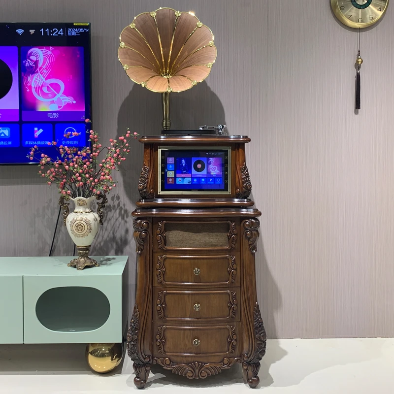 ODN/欧蒂诺美式复古黑胶唱机欧式仿古中式K歌投屏电影多功能应用