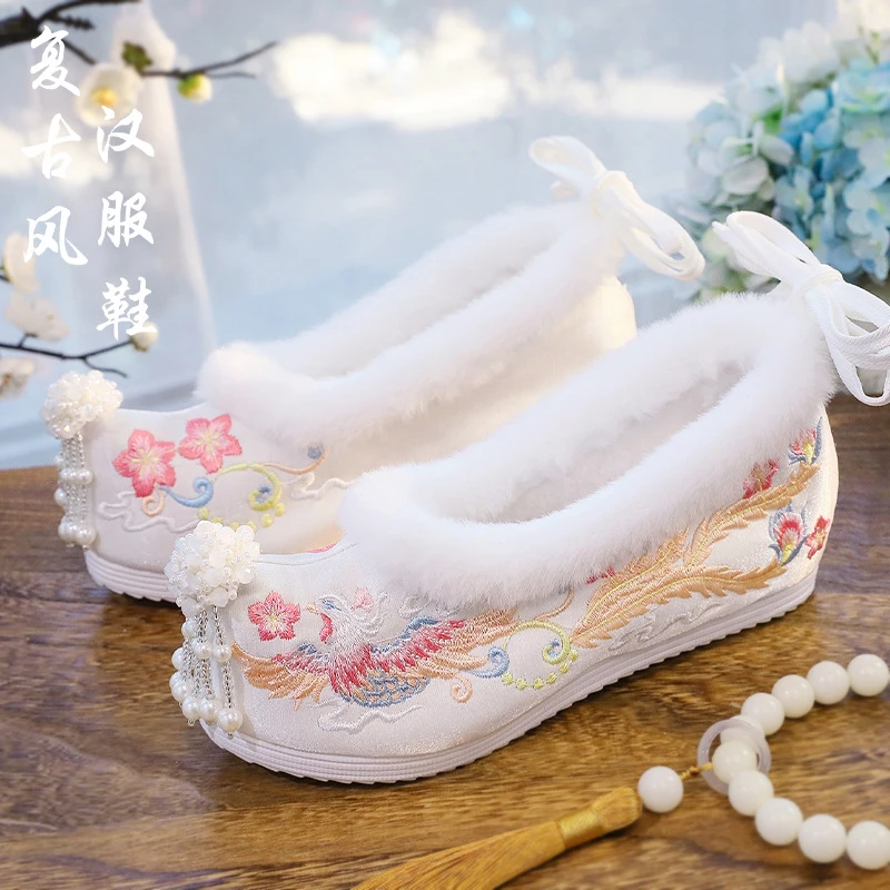 鞋刺绣鞋子古风女式鞋绣花鞋内增高女鞋子女装鞋女鞋绣花布鞋明制