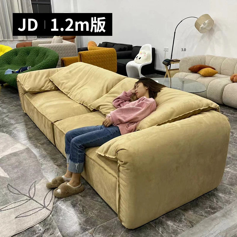 大象耳朵沙发意式沙发奶油色系别墅设计师磨砂布布艺沙发客厅