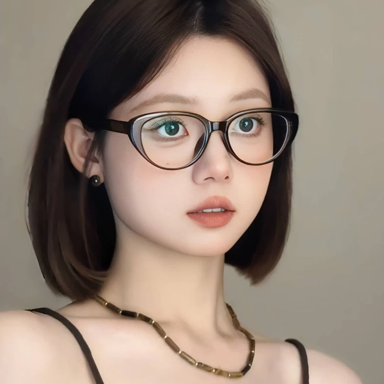 猫眼眼镜女可配度数近视素颜神器方圆脸黑框眼镜框架防蓝光高级感