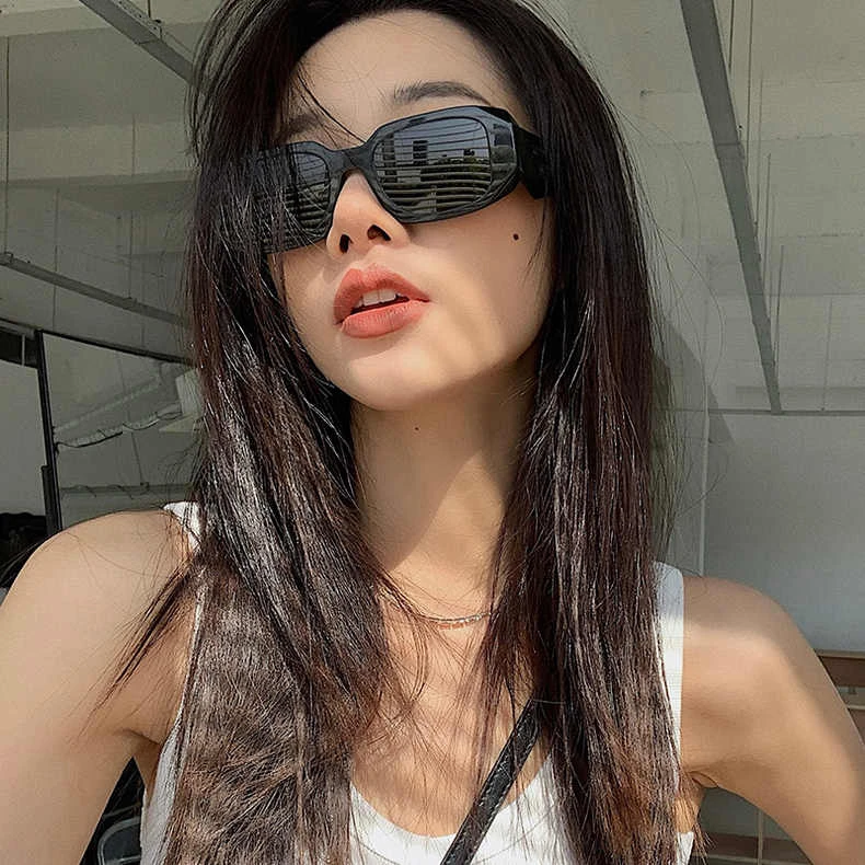 不规则墨镜女欧美风嘻哈凹造型网红高级感显瘦眼镜遮阳防晒太阳镜