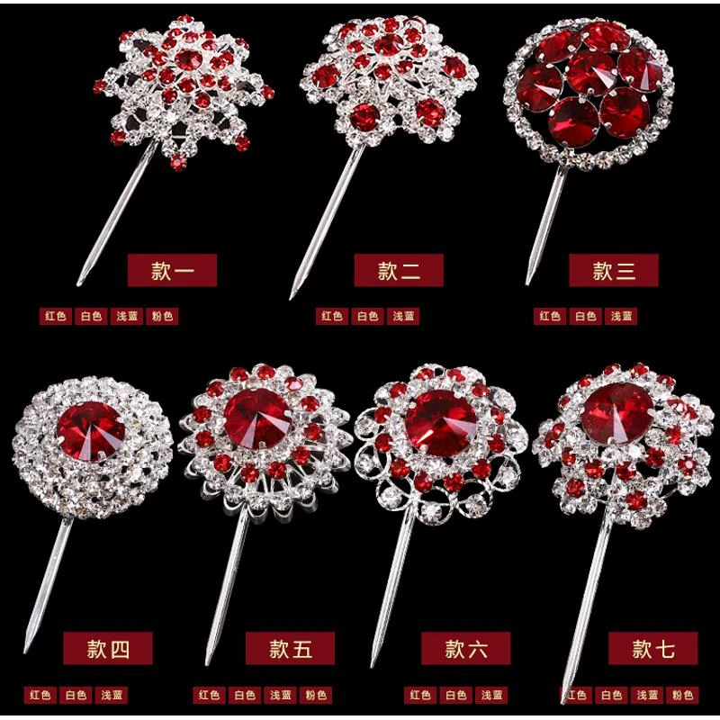 戏剧水钻头面头饰 戏曲花旦青衣包头额头单个大泡子 京式大宝石花