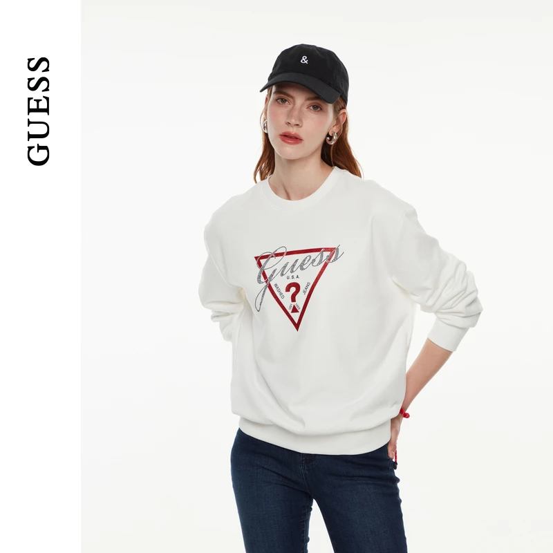 GUESS  经典三角logo休闲长袖卫衣-W4PP78K2Q45